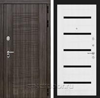 Входная металлическая дверь Лабиринт Сканди 01 (Дарк Грей / Белое дерево)