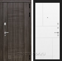 Входная металлическая дверь Лабиринт Сканди 14 (Дарк Грей / Белый софт)