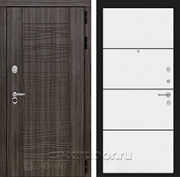 Входная металлическая дверь Лабиринт Сканди 25 (Дарк Грей / Белый софт)