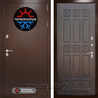 Уличная металлическая дверь Лабиринт Термо Магнит 16 (Антик медный / Алмон 28)
