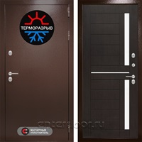 Уличная металлическая дверь Лабиринт Термо Магнит 2 (Антик медный / Венге)