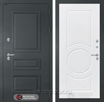 Уличная металлическая дверь с терморазрывом Лабиринт ATLANTIC 23 (Графитовый серый / Белый софт)