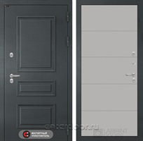 Уличная металлическая дверь с терморазрывом Лабиринт ATLANTIC 13 (Графитовый серый / Грей софт)