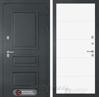 Уличная металлическая дверь с терморазрывом Лабиринт ATLANTIC 13 (Графитовый серый / Белый софт)