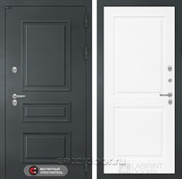 Уличная металлическая дверь с терморазрывом Лабиринт ATLANTIC 11 (Графитовый серый / Белый софт)