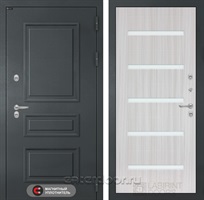 Уличная металлическая дверь с терморазрывом Лабиринт ATLANTIC 01 (Графитовый серый / Сандал белый)