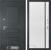 Уличная металлическая дверь с терморазрывом Лабиринт ATLANTIC 22 (Графитовый серый / Белый софт)