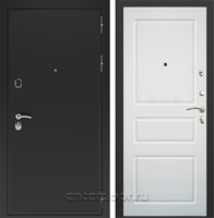 Входная металлическая дверь Персона Евро-2 панель №65 (Чёрный муар / Ясень белый)