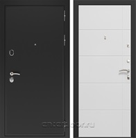 Входная металлическая дверь Персона Евро-2 панель №151 (Чёрный муар / Силк сноу)