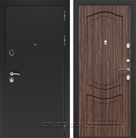 Входная металлическая дверь Персона Евро-2 панель №53 (Чёрный муар / Тисненный орех)