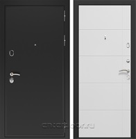 Входная металлическая дверь Персона Евро-2 панель №156 (Чёрный муар / Белый матовый)