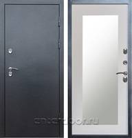 Входная дверь с терморазрывом Снегирь 3К с зеркалом Триумф (Серебро / Лиственница)