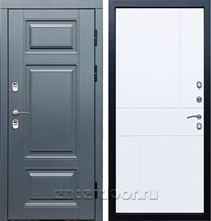 Уличная входная дверь с терморазрывом Армада Термо Сибирь 3К Горизонт (Грей / Белый матовый)