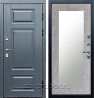 Уличная входная дверь с терморазрывом Армада Термо Сибирь 3К зеркало Триумф (Грей / Бетон светлый)