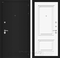 Входная металлическая дверь Лабиринт Классик 26 (Шагрень черная / Эмаль белая RAL 9003)