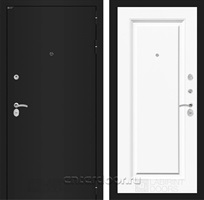 Входная металлическая дверь Лабиринт Классик 27 (Шагрень черная / Эмаль белая RAL 9003)