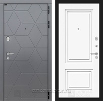 Входная металлическая дверь Лабиринт Cosmo 26 (Графит / Эмаль белая RAL 9003)