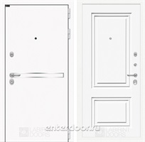 Входная металлическая дверь Лабиринт Line White 26 (Шагрень белая / Эмаль белая RAL 9003)
