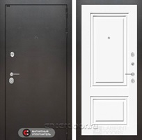 Входная металлическая дверь Лабиринт Сильвер 26 (Антик темное серебро / Эмаль белая RAL 9003)
