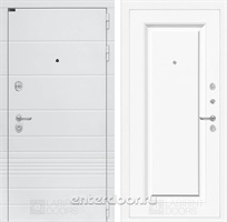 Входная металлическая дверь Лабиринт Трендо 27 (Белый камень / Эмаль белая RAL 9003)