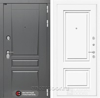 Входная металлическая дверь Лабиринт Платинум 26 (Альберо Грей / Эмаль белая RAL 9003)