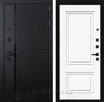 Входная металлическая дверь Лабиринт Piano 26 (Чёрный кварц / Эмаль белая RAL 9003)