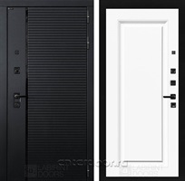 Входная металлическая дверь Лабиринт Piano 27 (Чёрный кварц / Эмаль белая RAL 9003)