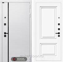 Входная металлическая дверь Лабиринт Royal 26 (Белый камень / Эмаль белая RAL 9003)
