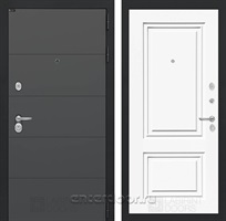 Входная металлическая дверь Лабиринт Арт 26 (Графит софт / Эмаль белая RAL 9003)