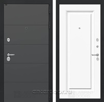 Входная металлическая дверь Лабиринт Арт 27 (Графит софт / Эмаль белая RAL 9003)