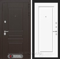 Входная металлическая дверь Лабиринт Мегаполис 27 (Венге / Эмаль белая RAL 9003)