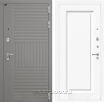 Входная металлическая дверь Лабиринт Formo 27 (Шато Латте / Эмаль белая RAL 9003)
