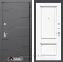 Входная металлическая дверь Лабиринт River 26 (Графит софт / Эмаль белая RAL 9003)