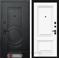 Входная металлическая дверь Лабиринт Grand 26 (Альберо блэк / Эмаль белая RAL 9003)