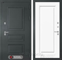 Уличная металлическая дверь с терморазрывом Лабиринт ATLANTIC 27 (Графитовый серый / Эмаль белая RAL 9003)
