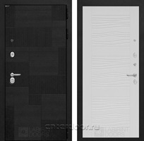 Входная металлическая дверь Лабиринт Пазл 06 (Лофт черный / Белое дерево)