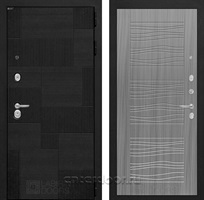 Входная металлическая дверь Лабиринт Пазл 06 (Лофт черный / Сандал серый)