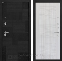 Входная металлическая дверь Лабиринт Пазл 06 (Лофт черный / Сандал белый)