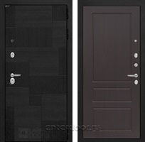 Входная металлическая дверь Лабиринт Пазл 03 (Лофт черный / Орех премиум)
