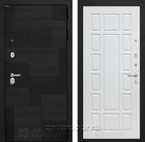 Входная металлическая дверь Лабиринт Пазл 12 (Лофт черный / Белое дерево)