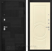 Входная металлическая дверь Лабиринт Пазл 23 (Лофт черный / Шампань софт)
