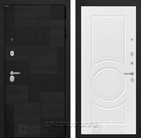 Входная металлическая дверь Лабиринт Пазл 23 (Лофт черный / Белый софт)