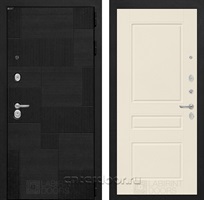 Входная металлическая дверь Лабиринт Пазл 03 (Лофт черный / Крем софт)