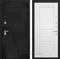 Входная металлическая дверь Лабиринт Пазл 03 (Лофт черный / Белый софт)