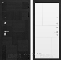 Входная металлическая дверь Лабиринт Пазл 21 (Лофт черный / Белый софт)