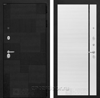 Входная металлическая дверь Лабиринт Пазл 22 (Лофт черный / Белый софт)