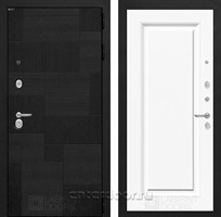Входная металлическая дверь Лабиринт Пазл 27 (Лофт черный / Эмаль белая RAL 9003)