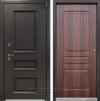 Уличная входная дверь с терморазрывом Лекс Термо Айсберг 3К (Муар коричневый / Коньяк)