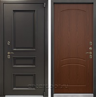 Уличная входная дверь с терморазрывом Лекс Термо Айсберг №11 (Муар коричневый / Береза мореная)