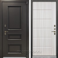 Уличная входная дверь с терморазрывом Лекс Термо Айсберг №42 (Муар коричневый / Сандал белый)